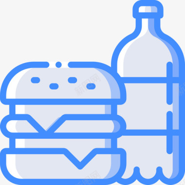 汉堡快餐42蓝色图标图标
