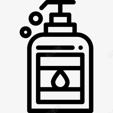 液体肥皂水疗和桑拿2线性图标图标