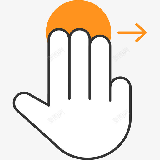 三指滑动（右）svg_新图网 https://ixintu.com 三指滑动（右） 手势
