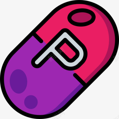 药丸游戏元素3线性颜色图标图标