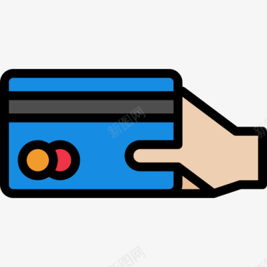 信用卡商务293线性彩色图标图标