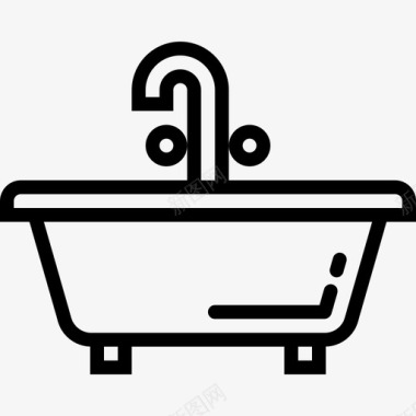 浴缸家具106线性图标图标