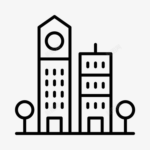 广场建筑物城市图标svg_新图网 https://ixintu.com 城市 城镇 广场 建筑物 结构
