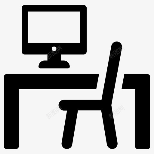 办公桌电脑家具图标svg_新图网 https://ixintu.com 办公桌 家具 电脑