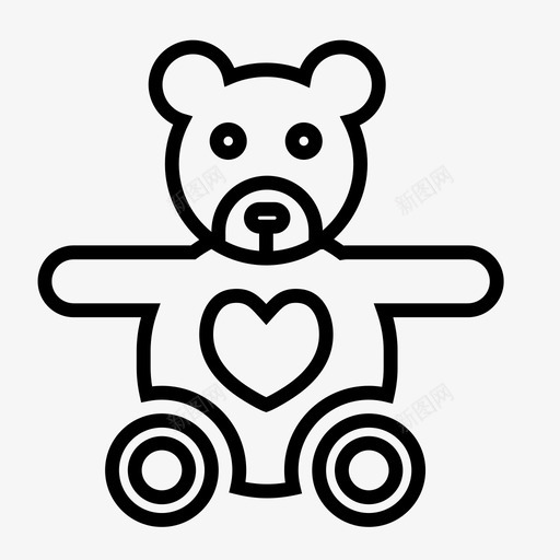泰迪熊玩具童年玩具图标svg_新图网 https://ixintu.com 泰迪 玩具 童年