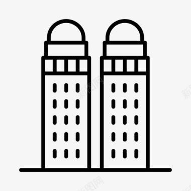 建筑物城市旅馆图标图标