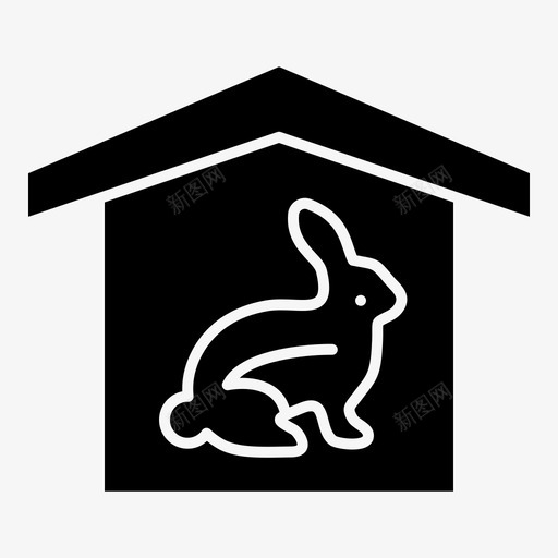 房子复活节大自然图标svg_新图网 https://ixintu.com 东方人 兔子 复活节 大自然 房子