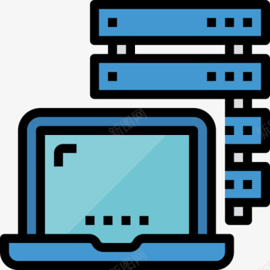 网络计算机技术5线颜色图标图标
