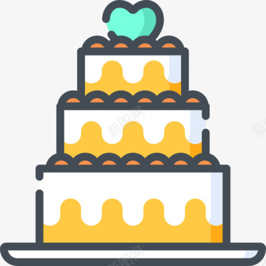 婚礼蛋糕蛋糕店53双色图标图标