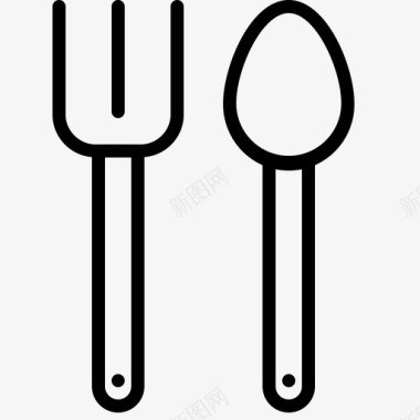 叉子勺吃厨房图标图标