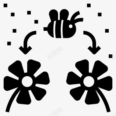 传粉蜜蜂花图标图标