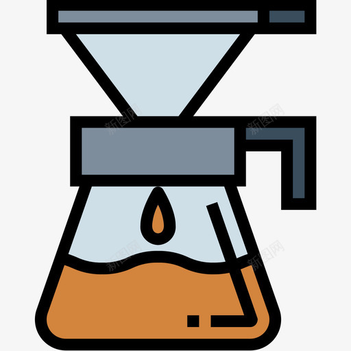 咖啡过滤器咖啡店85线性颜色图标svg_新图网 https://ixintu.com 咖啡店85 咖啡过滤器 线性颜色