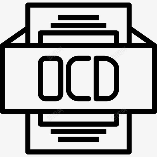 OCDfiletype3线性图标svg_新图网 https://ixintu.com OCD file type 线性