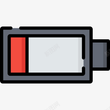 电池电量低摄像头接口16线性颜色图标图标