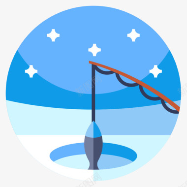 钓鱼冬季64平坦图标图标