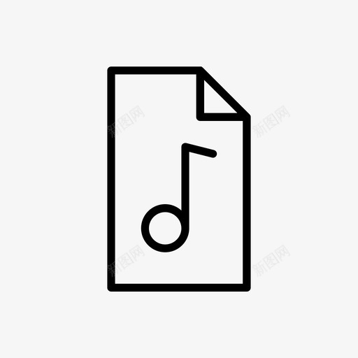 文件音乐纸张图标svg_新图网 https://ixintu.com 播放列表 文件 用户界面 纸张 音乐