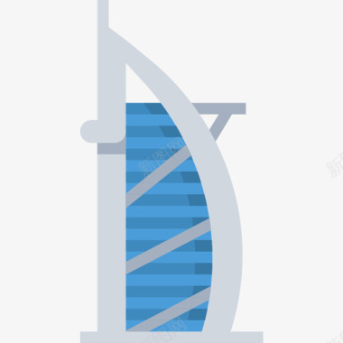 BurjAlArab地标24平坦图标图标