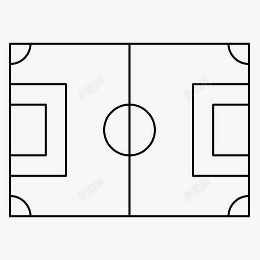 场地足球游戏图标svg_新图网 https://ixintu.com 场地 游戏 球场 足球 运动场地和运动训练细线