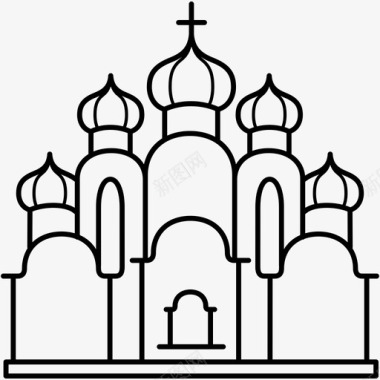 东正教建筑大教堂天主教图标图标
