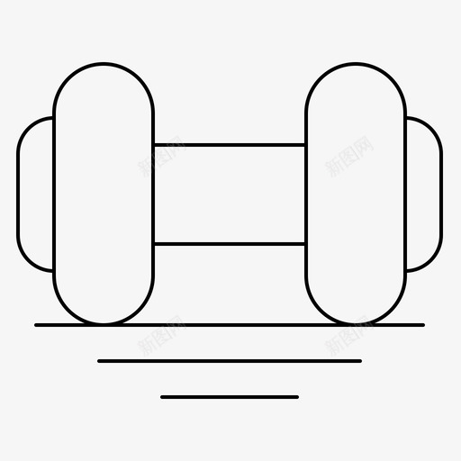 哑铃健身举重图标svg_新图网 https://ixintu.com 举重 健身 哑铃 运动心房和运动训练细线