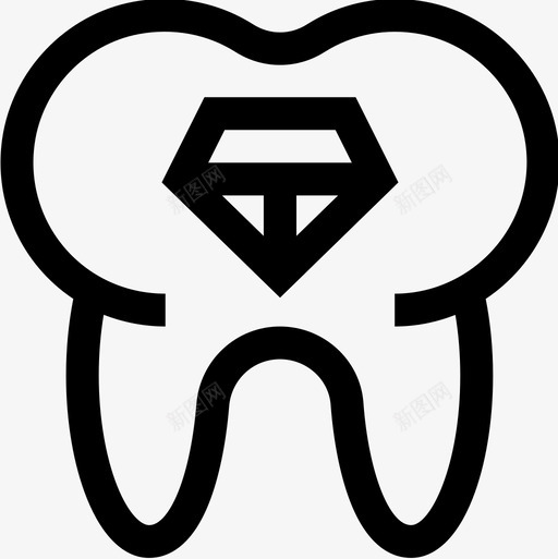 牙齿首饰12直线型图标svg_新图网 https://ixintu.com 牙齿 直线 线型 首饰