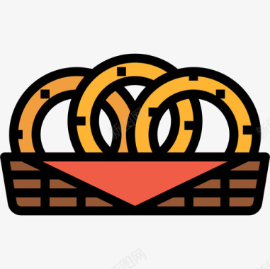 洋葱圈快餐54线形颜色图标图标