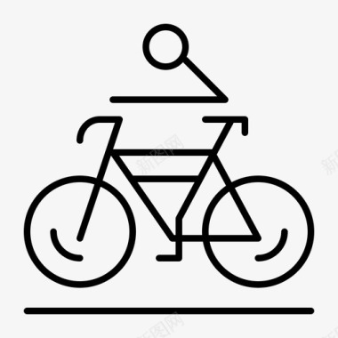 活动自行车健身娱乐和体育器材定期线图标图标