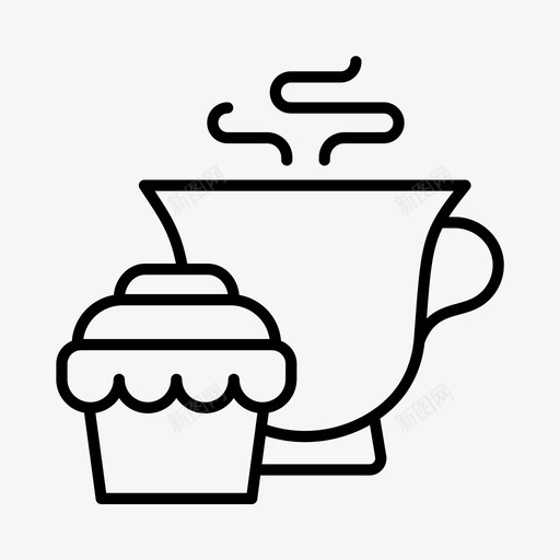 高级茶杯子蛋糕甜点图标svg_新图网 https://ixintu.com 杯子蛋糕 甜点 糕点 食物 高级茶