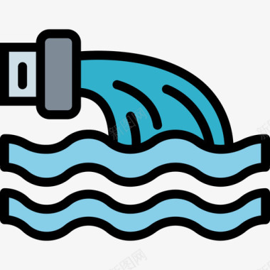 废水eco14线性颜色图标图标