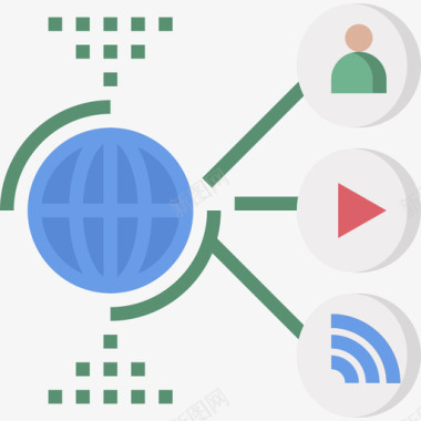 网络网络技术2平面图标图标