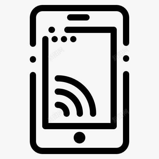 手机服务wifi图标svg_新图网 https://ixintu.com wifi 弹簧加粗虚线 手机 服务