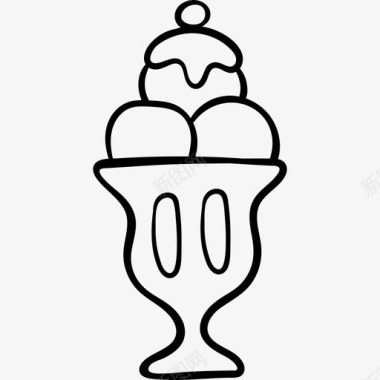 冰淇淋生日68黑色图标图标
