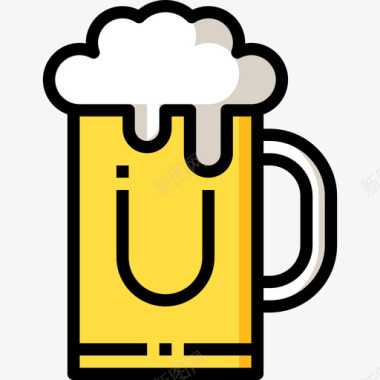 啤酒娱乐49线性颜色图标图标