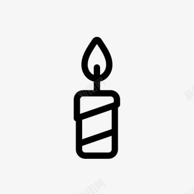 蜡烛装饰火焰图标图标