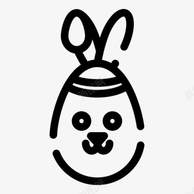 复活节彩蛋兔子伊斯特堡虚线图标图标