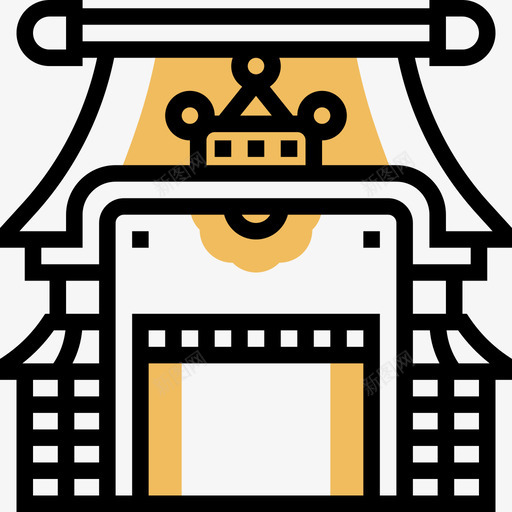 日本NijoCastle25黄影图标svg_新图网 https://ixintu.com Castle Nijo 日本 黄影