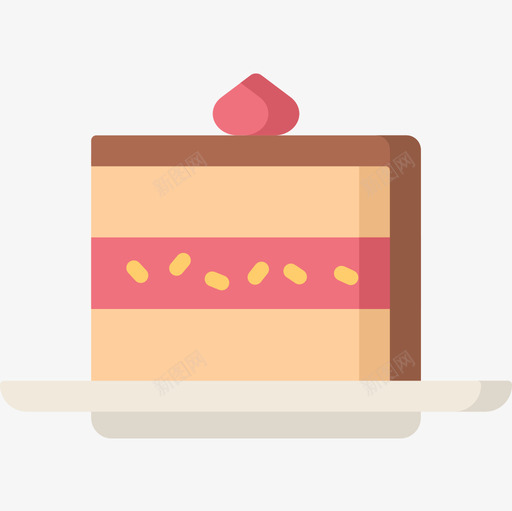 蛋糕块面包房50扁平图标svg_新图网 https://ixintu.com 扁平 蛋糕 面包房