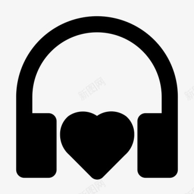 耳机爱情音乐图标图标