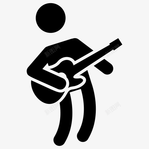 吉他手艺术家音乐家图标svg_新图网 https://ixintu.com 吉他手 摇滚明星 艺术家 象形图矢量集 音乐家