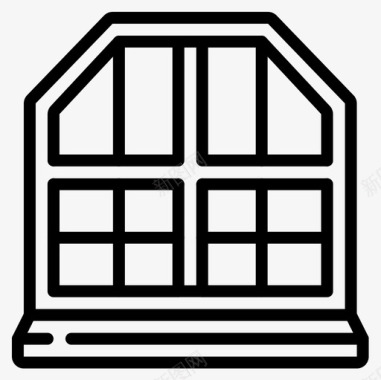 窗户建筑窗户线性图标图标