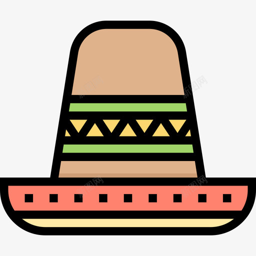 墨西哥帽墨西哥符号线颜色图标svg_新图网 https://ixintu.com 墨西哥帽 墨西哥符号 线颜色