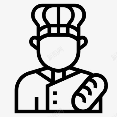 面包师烘焙厨师图标图标