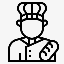 职业面包师面包师烘焙厨师图标高清图片