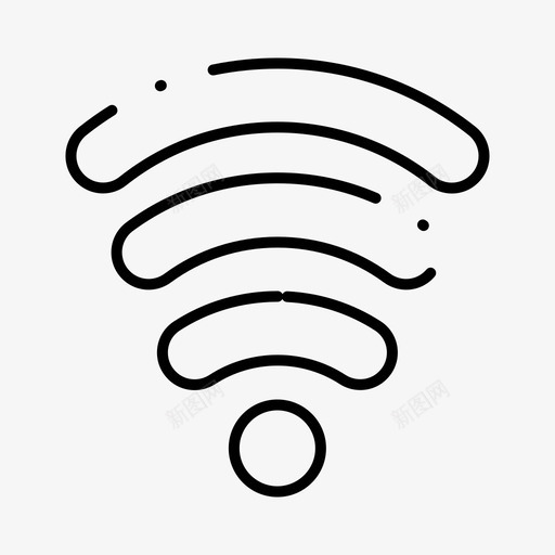 wifi服务信号图标svg_新图网 https://ixintu.com wifi 信号 元素 基本 常规 服务 点状 用户界面 线路