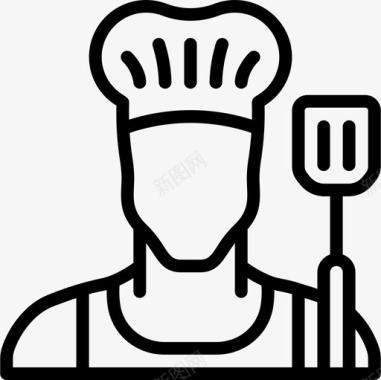 厨师烧烤直系图标图标