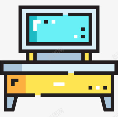 电视室内14线性颜色图标图标