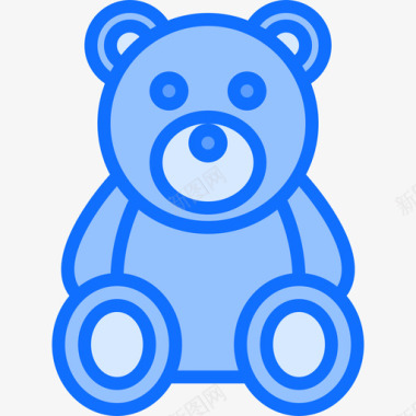 泰迪熊工艺4蓝色图标图标