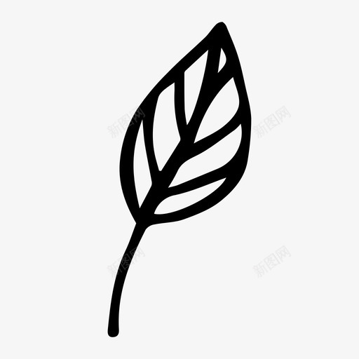 叶子涂鸦植物图标svg_新图网 https://ixintu.com 叶子 春天 植物 涂鸦