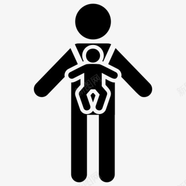 婴儿包婴儿背包爸爸和儿子图标图标