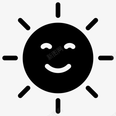 阳光快乐的太阳人类图标图标